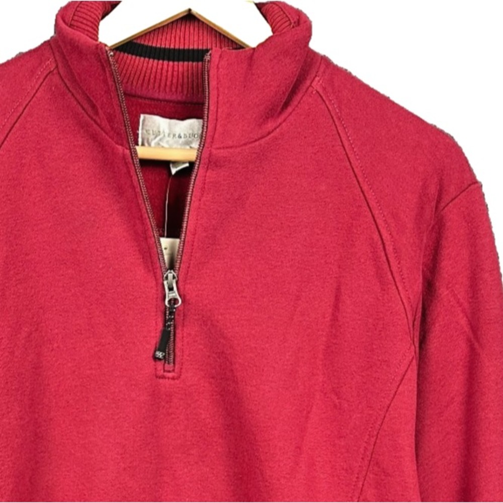 Cutter & Buck Mens Medium Red Quarter Zip Pullover Sweatshirt Golf NWT